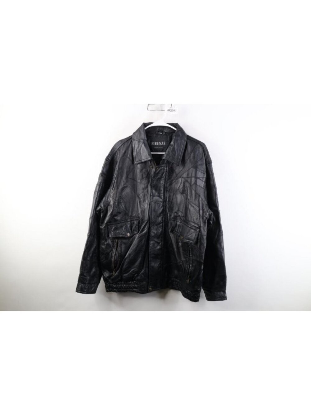 Vintage 90s Streetwear Mens Large Patchwork Leather Flight Bomber Jacket Black